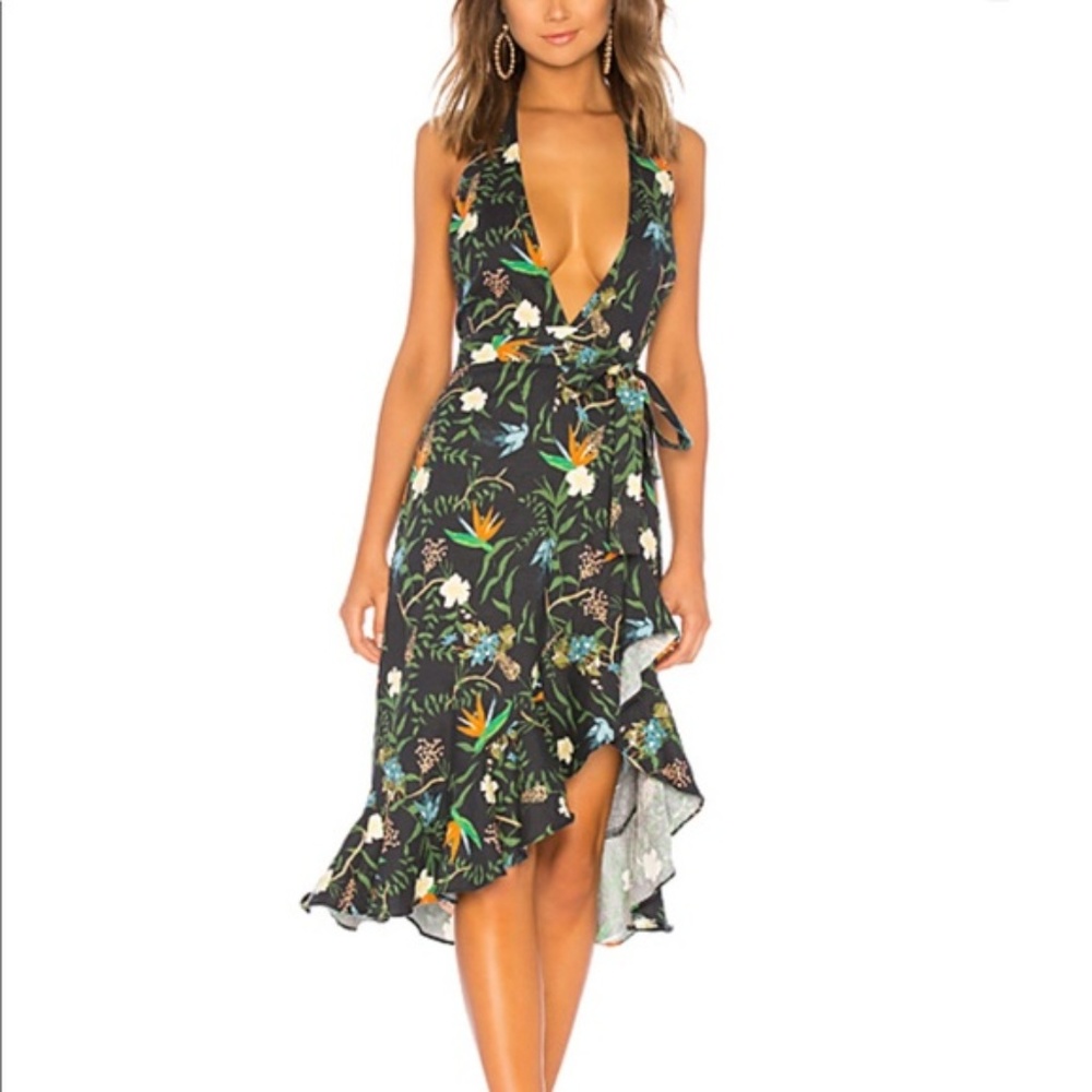 LPA Halter Hi Low Tropical Dress